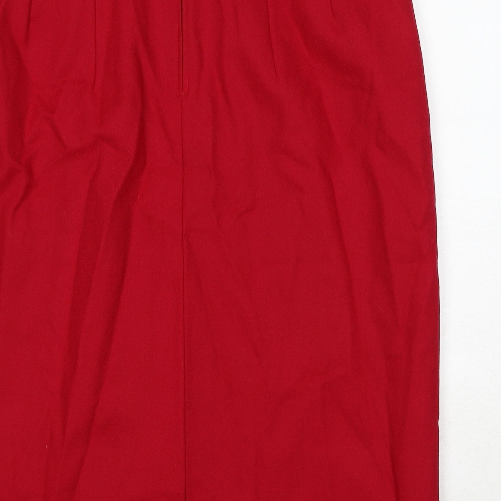 Brendella Womens Red Wool A-Line Skirt Size 34 in Zip