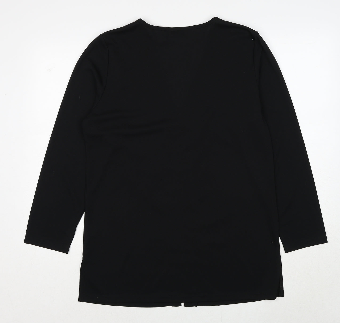 Sarah Hamilton Womens Black V-Neck Polyester Cardigan Jumper Size 16