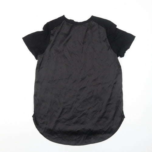 Kersh Womens Black Polyester Basic T-Shirt Size M Round Neck