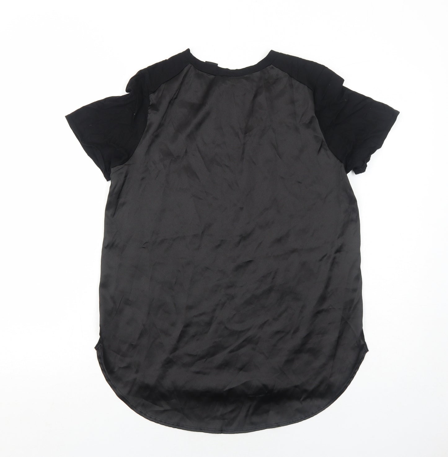 Kersh Womens Black Polyester Basic T-Shirt Size M Round Neck