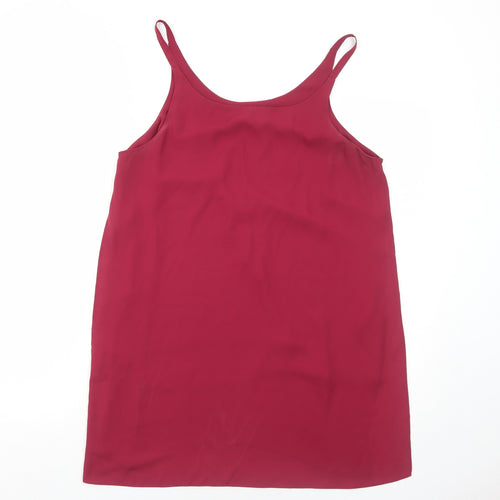 Dorothy Perkins Womens Red Polyester Basic Tank Size 14 Round Neck