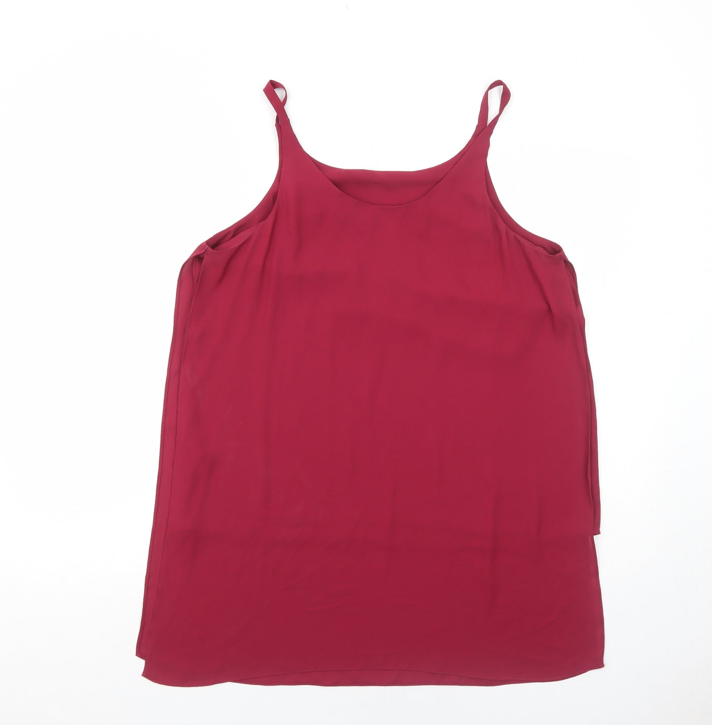 Dorothy Perkins Womens Red Polyester Basic Tank Size 14 Round Neck