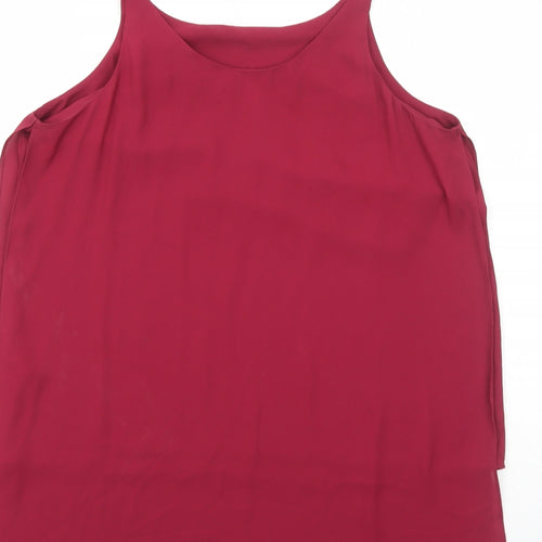 Dorothy Perkins Womens Red Polyester Basic Tank Size 14 Round Neck