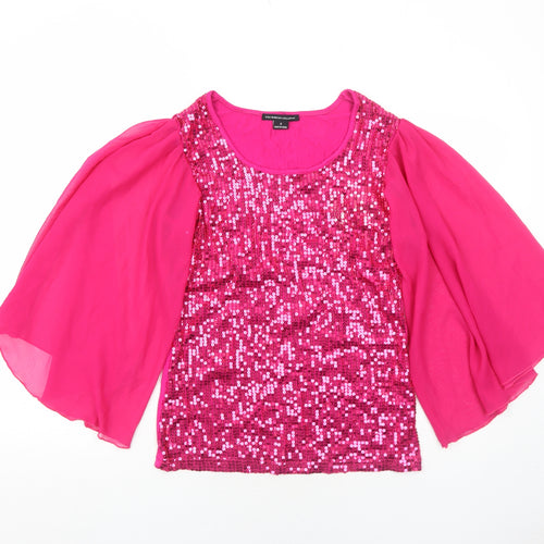 Kim Parrish Womens Pink Viscose Basic Blouse Size S Round Neck