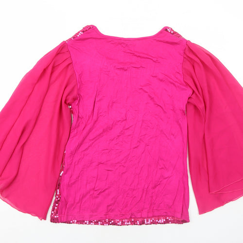 Kim Parrish Womens Pink Viscose Basic Blouse Size S Round Neck