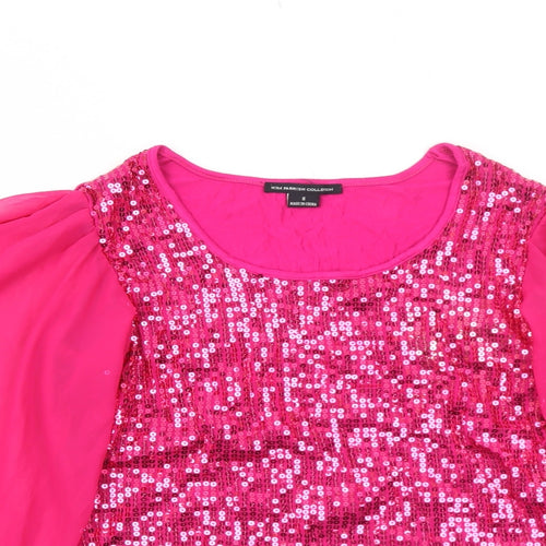 Kim Parrish Womens Pink Viscose Basic Blouse Size S Round Neck