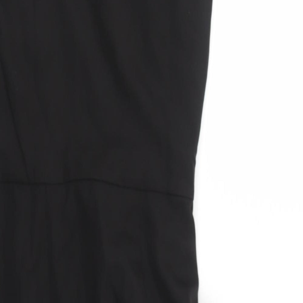 Chi Chi Womens Black Polyester A-Line Size 10 One Shoulder Zip