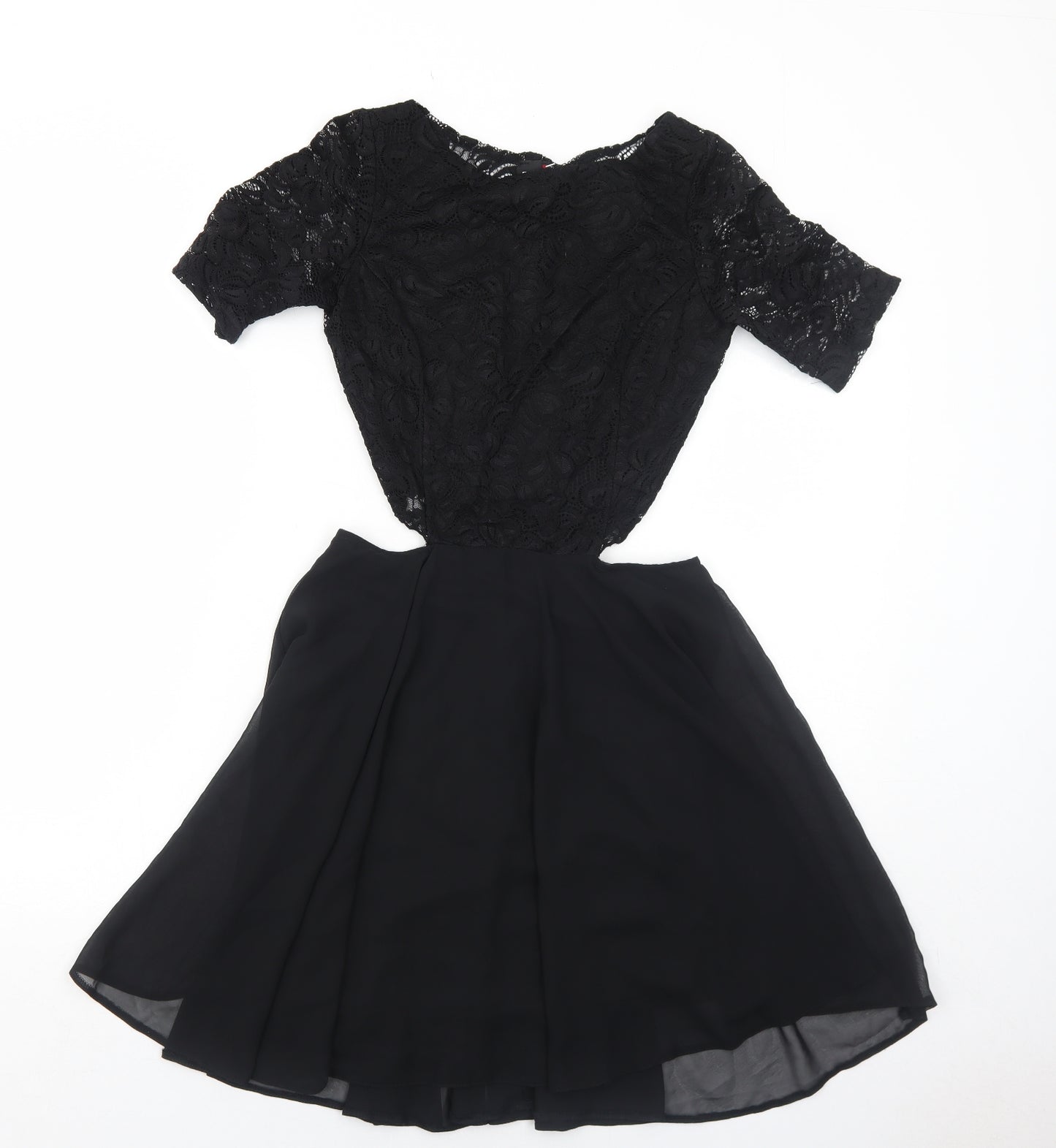 Zack Womens Black Nylon Trapeze & Swing Size 12 Round Neck Zip