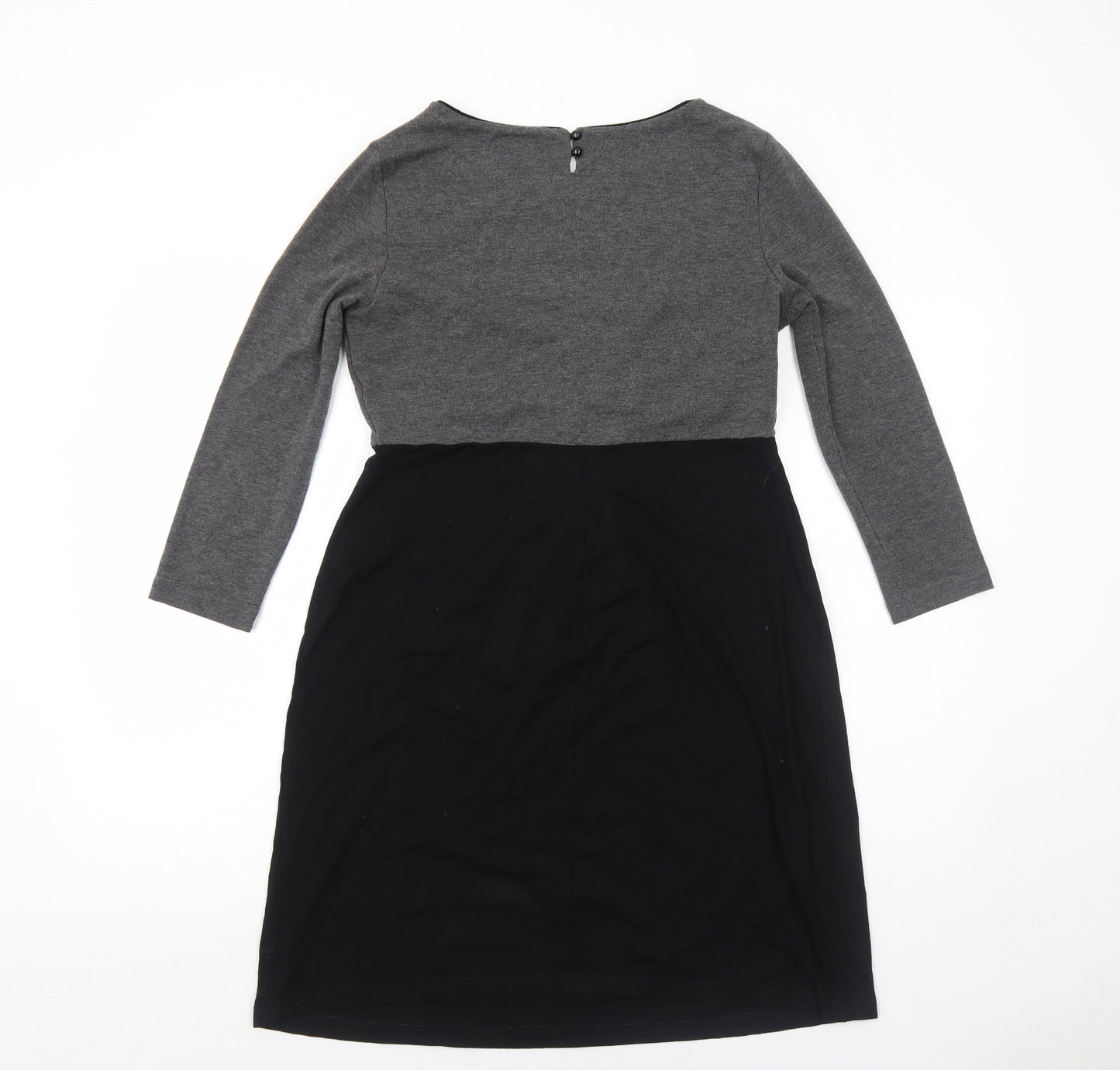 Simply Be Womens Black Colourblock Viscose A-Line Size 10 Round Neck Pullover