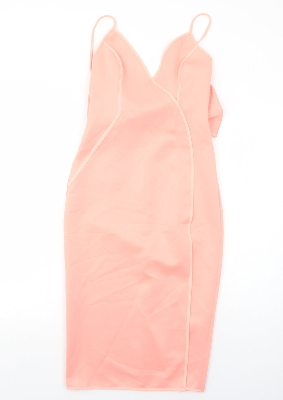 ASOS Womens Pink Polyester Slip Dress Size 8 V-Neck Zip
