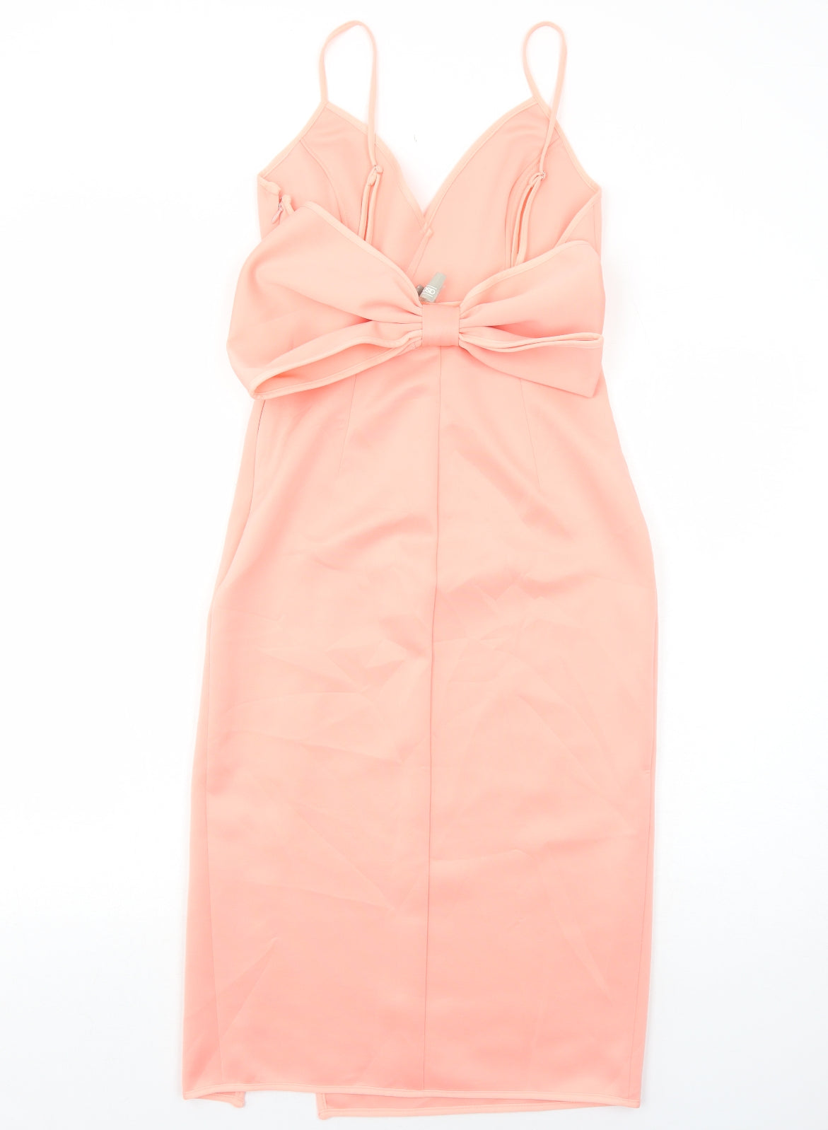 ASOS Womens Pink Polyester Slip Dress Size 8 V-Neck Zip