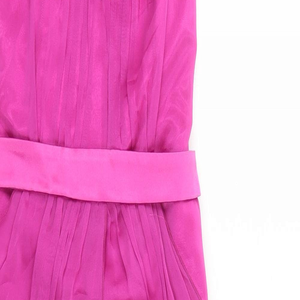 Charas Womens Purple Polyester Ball Gown Size 8 V-Neck Zip