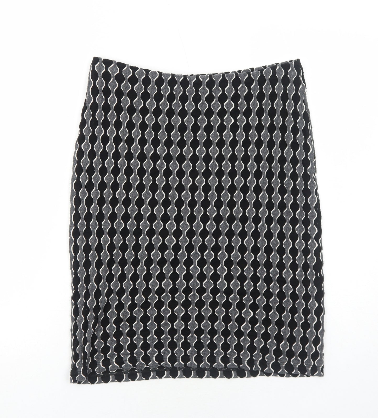 Per Una Womens Black Geometric Viscose Straight & Pencil Skirt Size 12