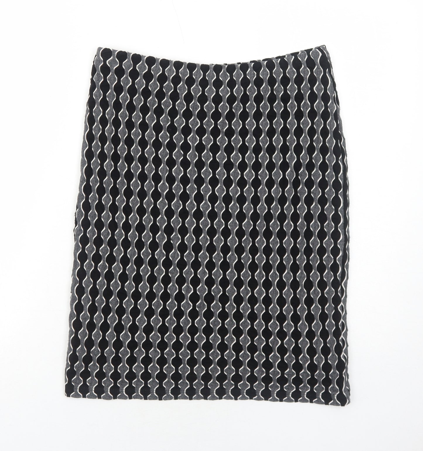 Per Una Womens Black Geometric Viscose Straight & Pencil Skirt Size 12
