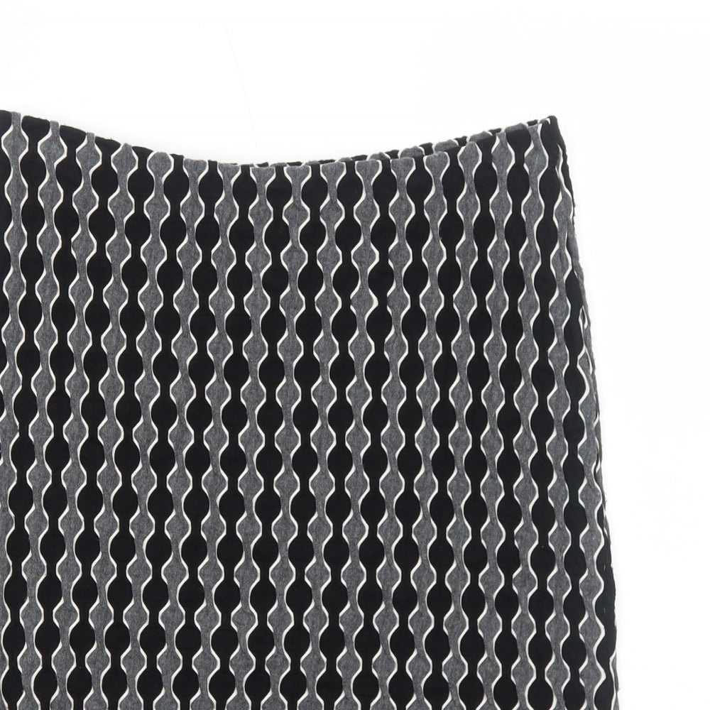 Per Una Womens Black Geometric Viscose Straight & Pencil Skirt Size 12