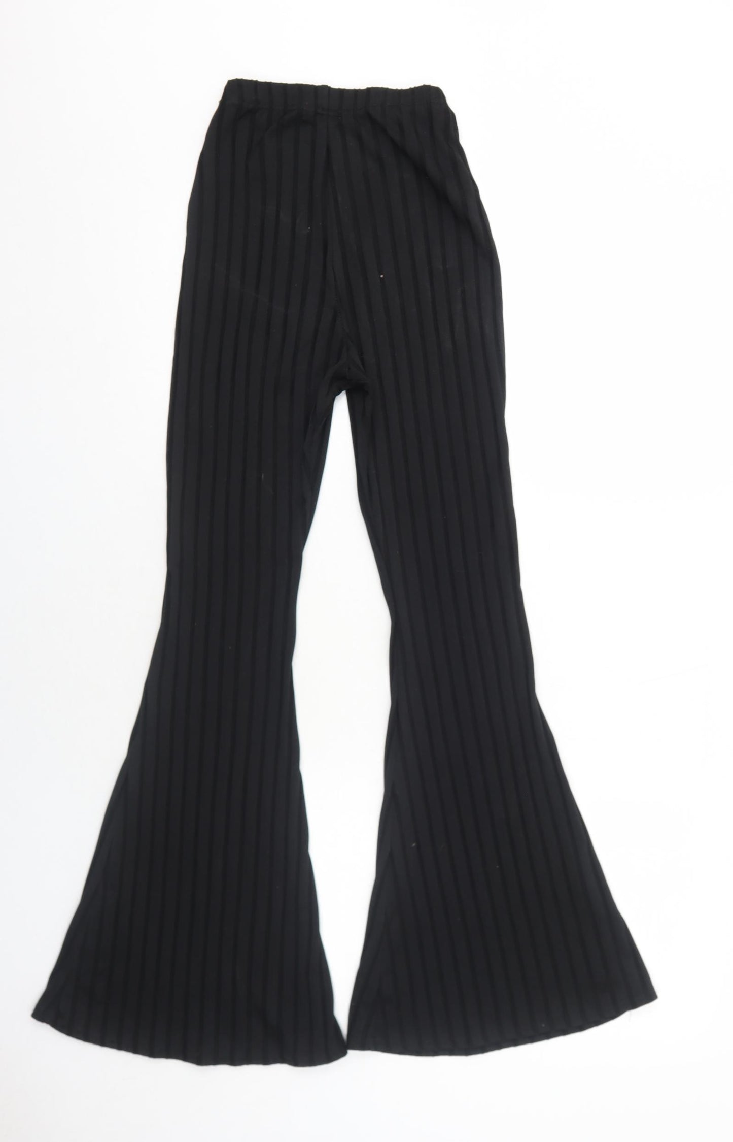 PRETTYLITTLETHING Womens Black Polyester Trousers Size 4 Regular