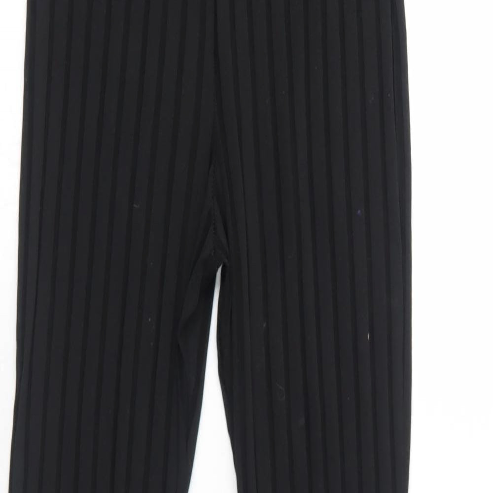 PRETTYLITTLETHING Womens Black Polyester Trousers Size 4 Regular