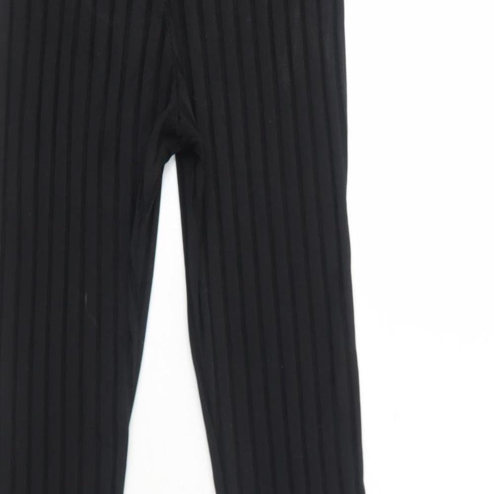 PRETTYLITTLETHING Womens Black Polyester Trousers Size 4 Regular
