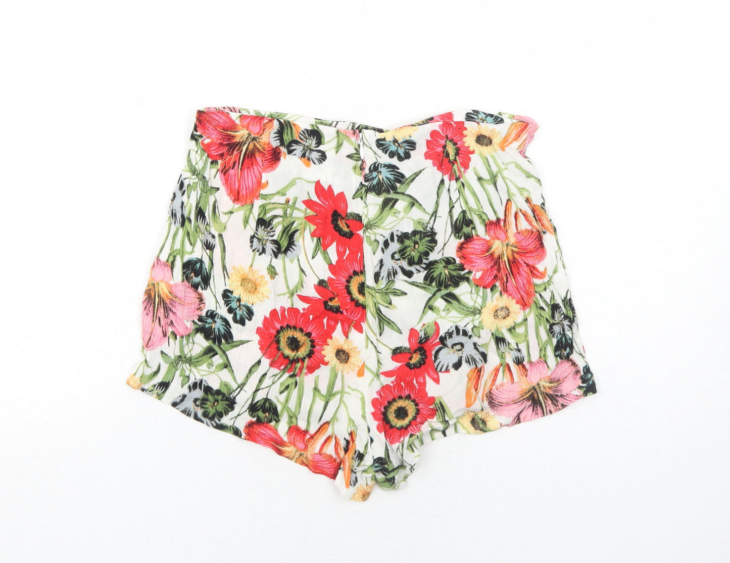 Somedays Lovin Womens Multicoloured Floral Viscose Hot Pants Shorts Size XS Regular Zip