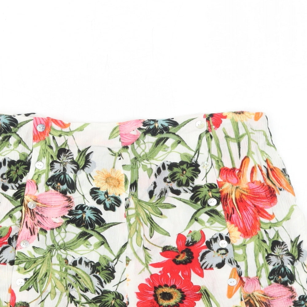 Somedays Lovin Womens Multicoloured Floral Viscose Hot Pants Shorts Size XS Regular Zip