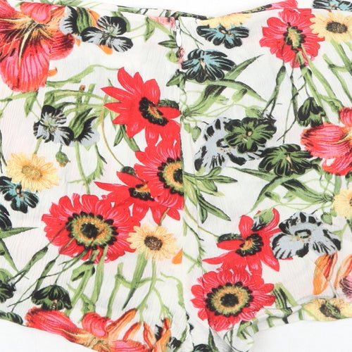 Somedays Lovin Womens Multicoloured Floral Viscose Hot Pants Shorts Size XS Regular Zip