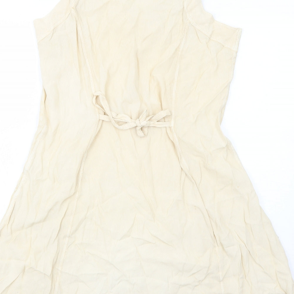 Kushi Womens Ivory Floral Cotton Trapeze & Swing Size 16 Round Neck Pullover