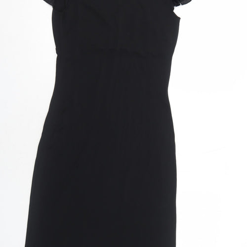 Cote Femme Womens Black Viscose A-Line Size 12 V-Neck Pullover