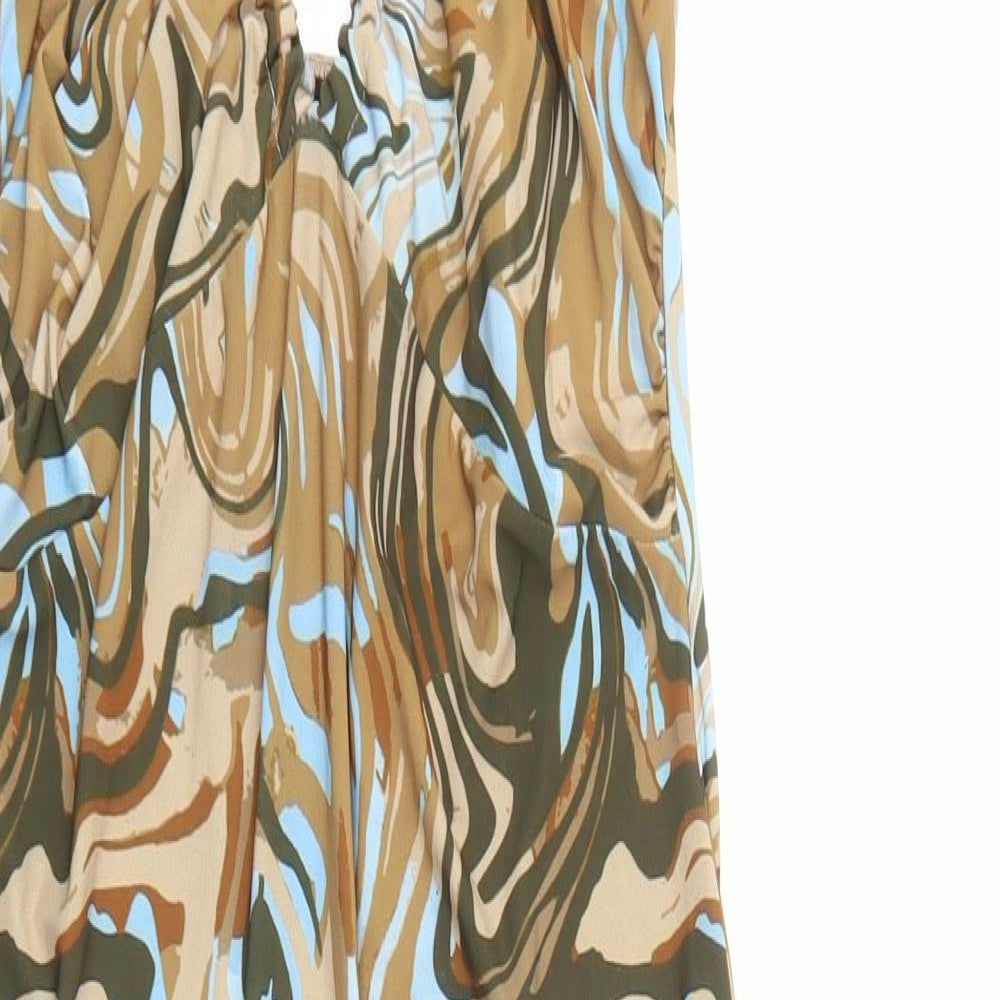 I SAW IT FIRST Womens Multicoloured Geometric Polyester A-Line Size 14 Halter Pullover