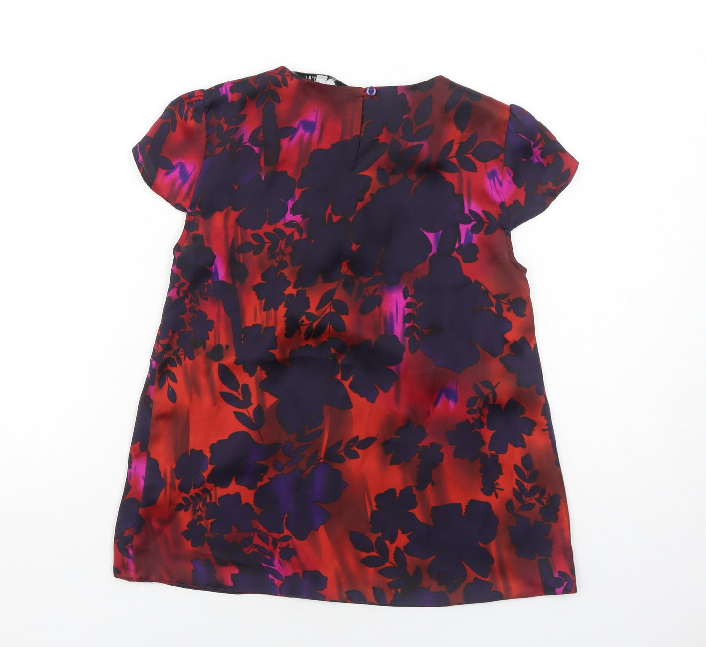Debenhams Womens Multicoloured Floral Polyester Basic Blouse Size 6 Round Neck