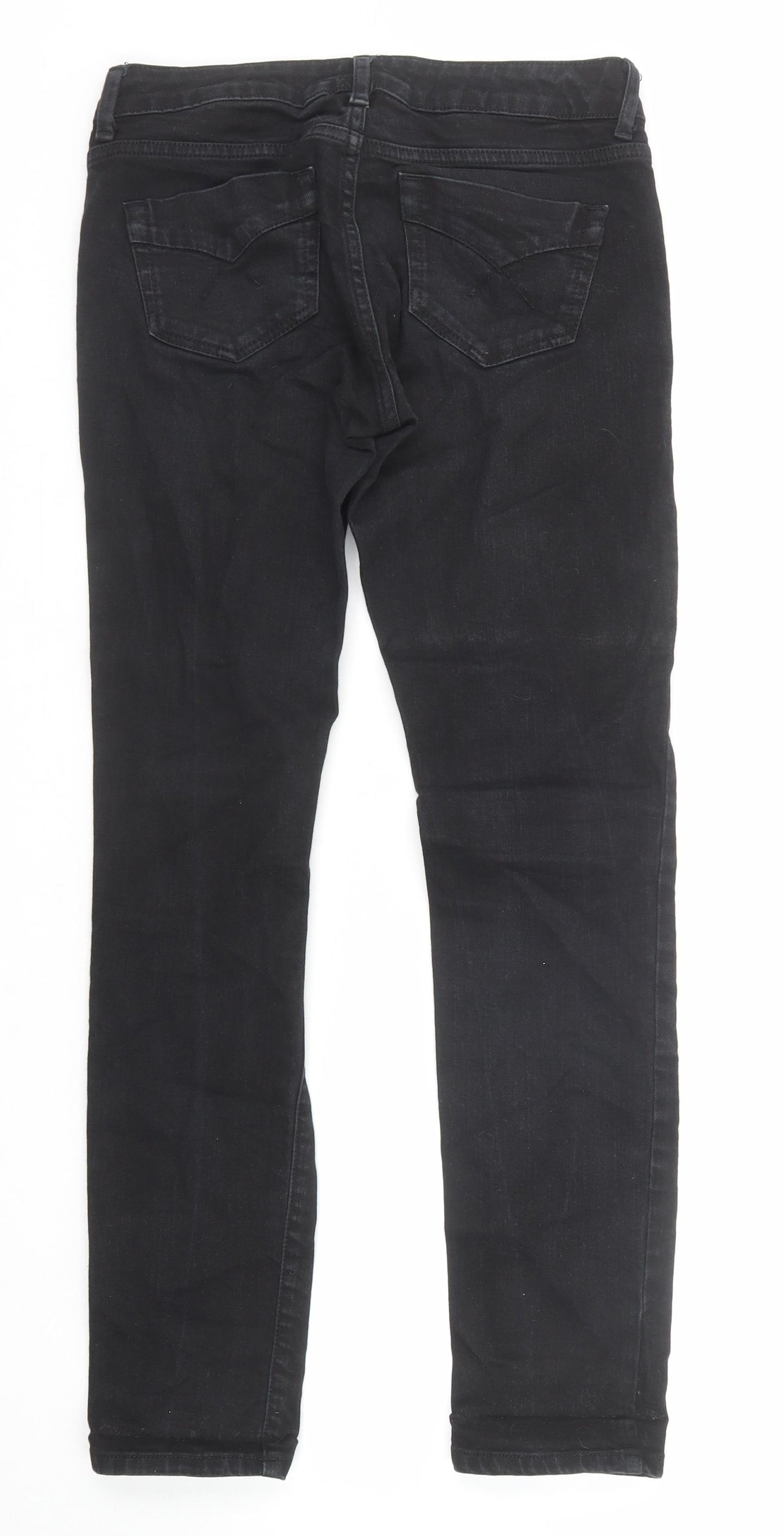 Topshop Womens Black Cotton Skinny Jeans Size 26 in L30 in Regular Zip