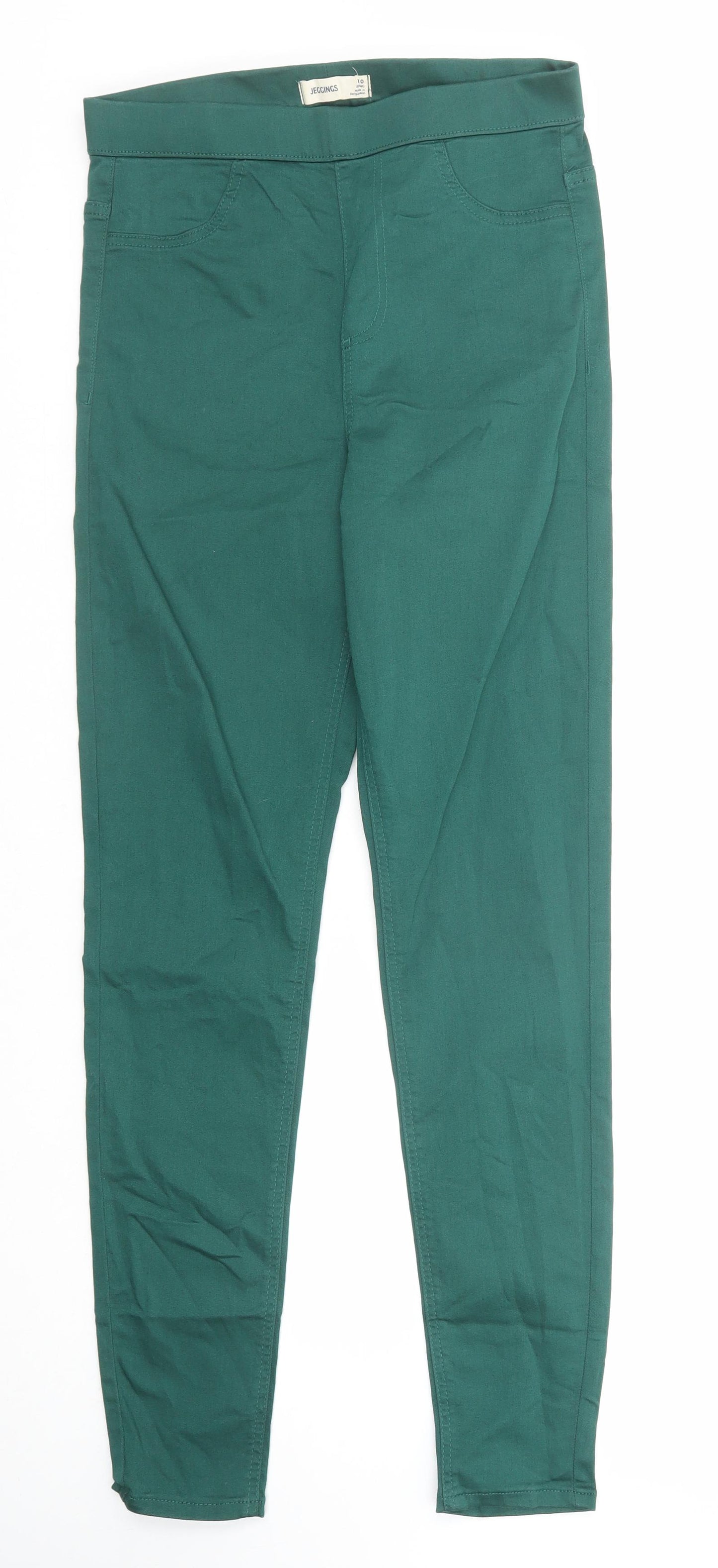 Marks and Spencer Womens Green Cotton Jegging Jeans Size 10 Regular
