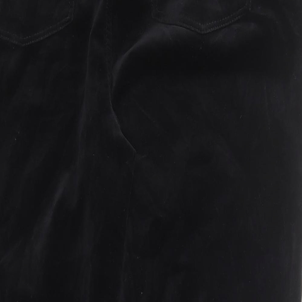 Marks and Spencer Womens Black Cotton Trousers Size 20 Regular Zip
