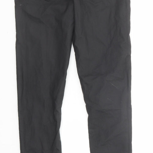 River Island Womens Black Cotton Trousers Size 8 Regular Zip