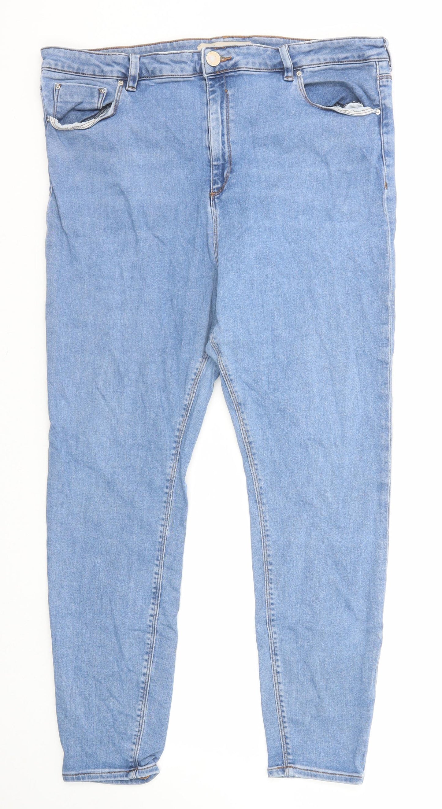 ASOS Womens Blue Cotton Skinny Jeans Size 22 in L32 in Regular Zip