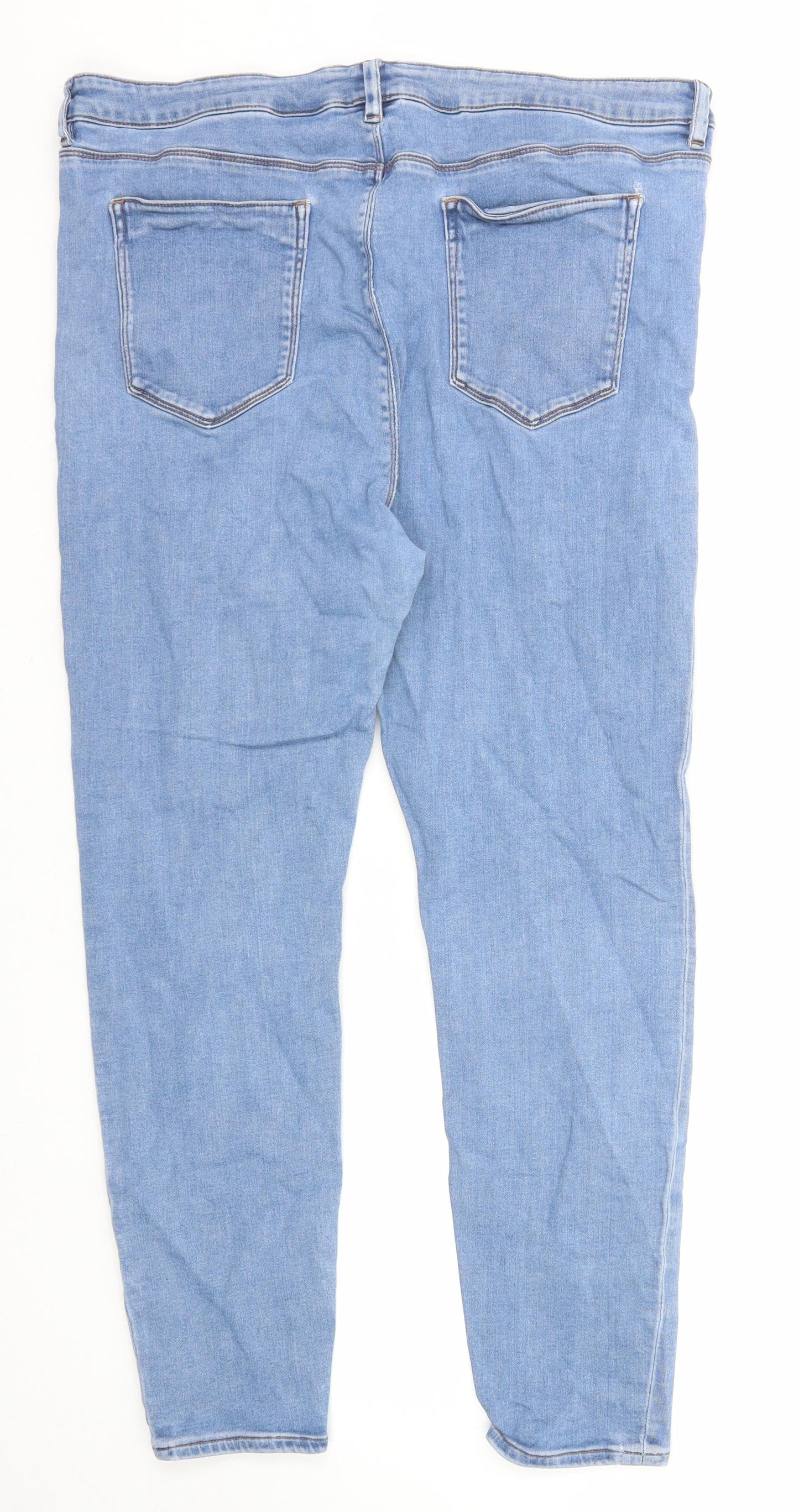 ASOS Womens Blue Cotton Skinny Jeans Size 22 in L32 in Regular Zip