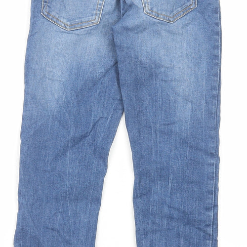 Marks and Spencer Boys Blue Cotton Skinny Jeans Size 7-8 Years Regular Zip