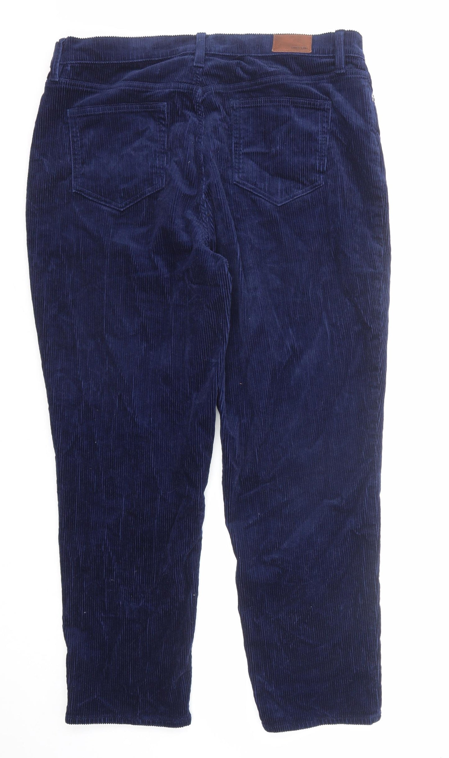 Lands' End Womens Blue Cotton Trousers Size 16 Regular Zip