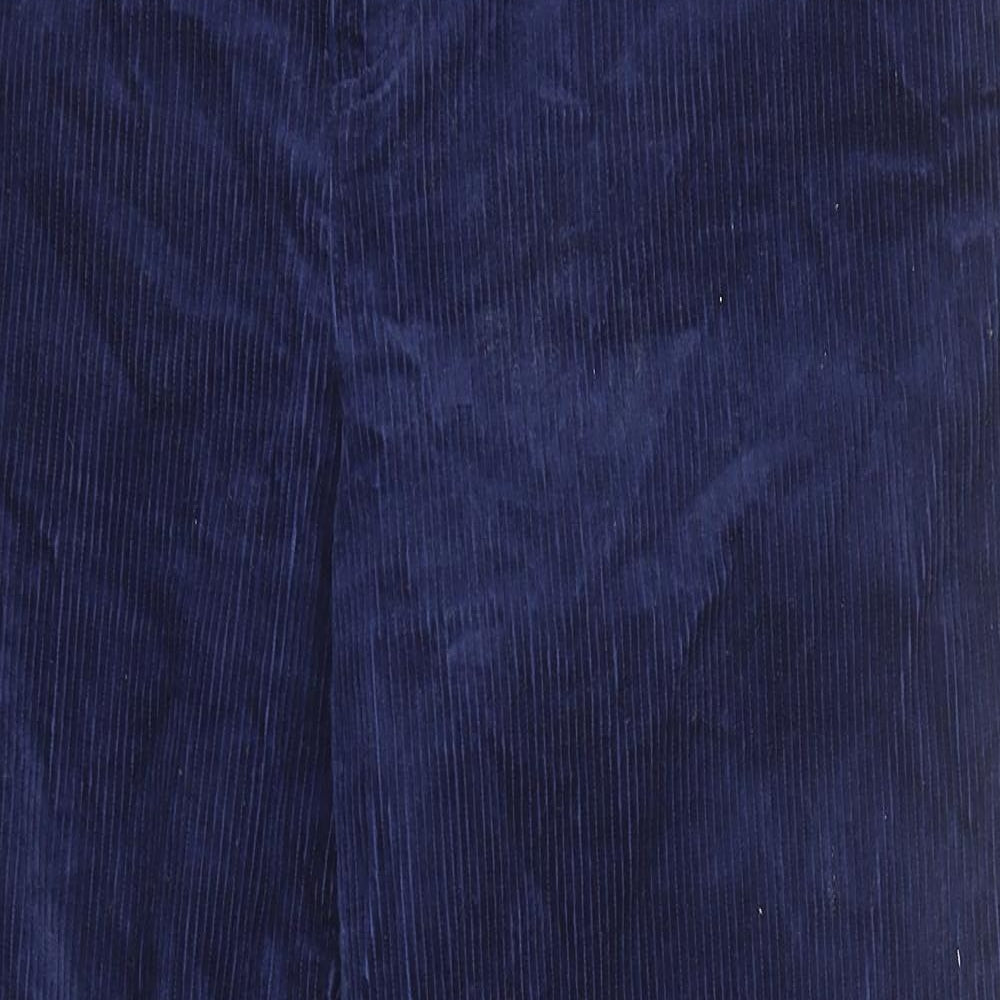 Lands' End Womens Blue Cotton Trousers Size 16 Regular Zip