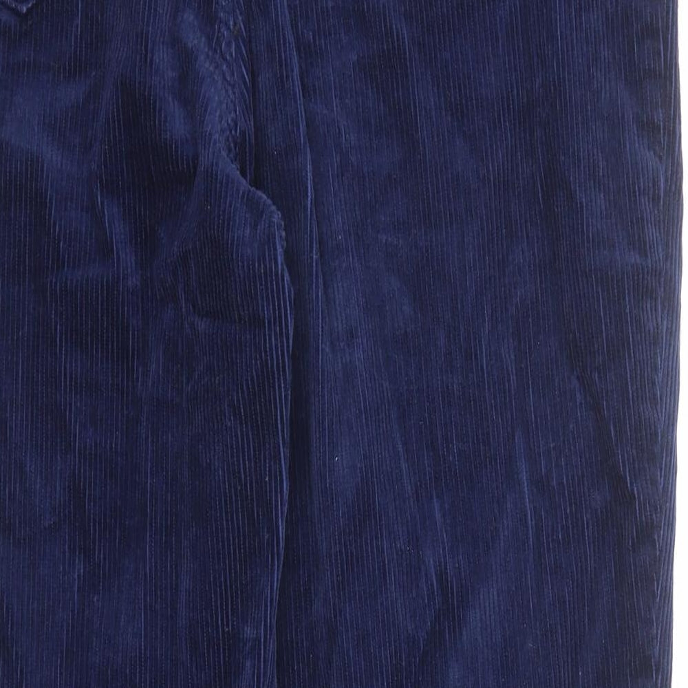 Lands' End Womens Blue Cotton Trousers Size 16 Regular Zip