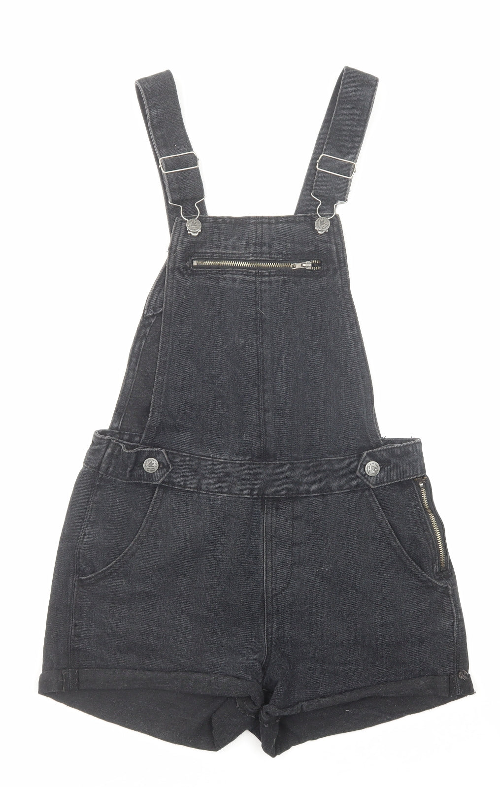 SoulCal&Co Womens Black Cotton Dungaree One-Piece Size XS Zip