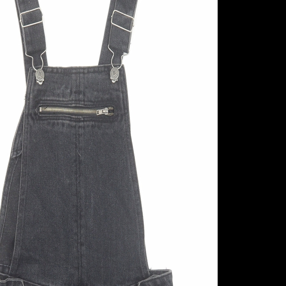 SoulCal&Co Womens Black Cotton Dungaree One-Piece Size XS Zip