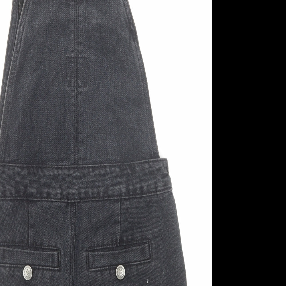 SoulCal&Co Womens Black Cotton Dungaree One-Piece Size XS Zip