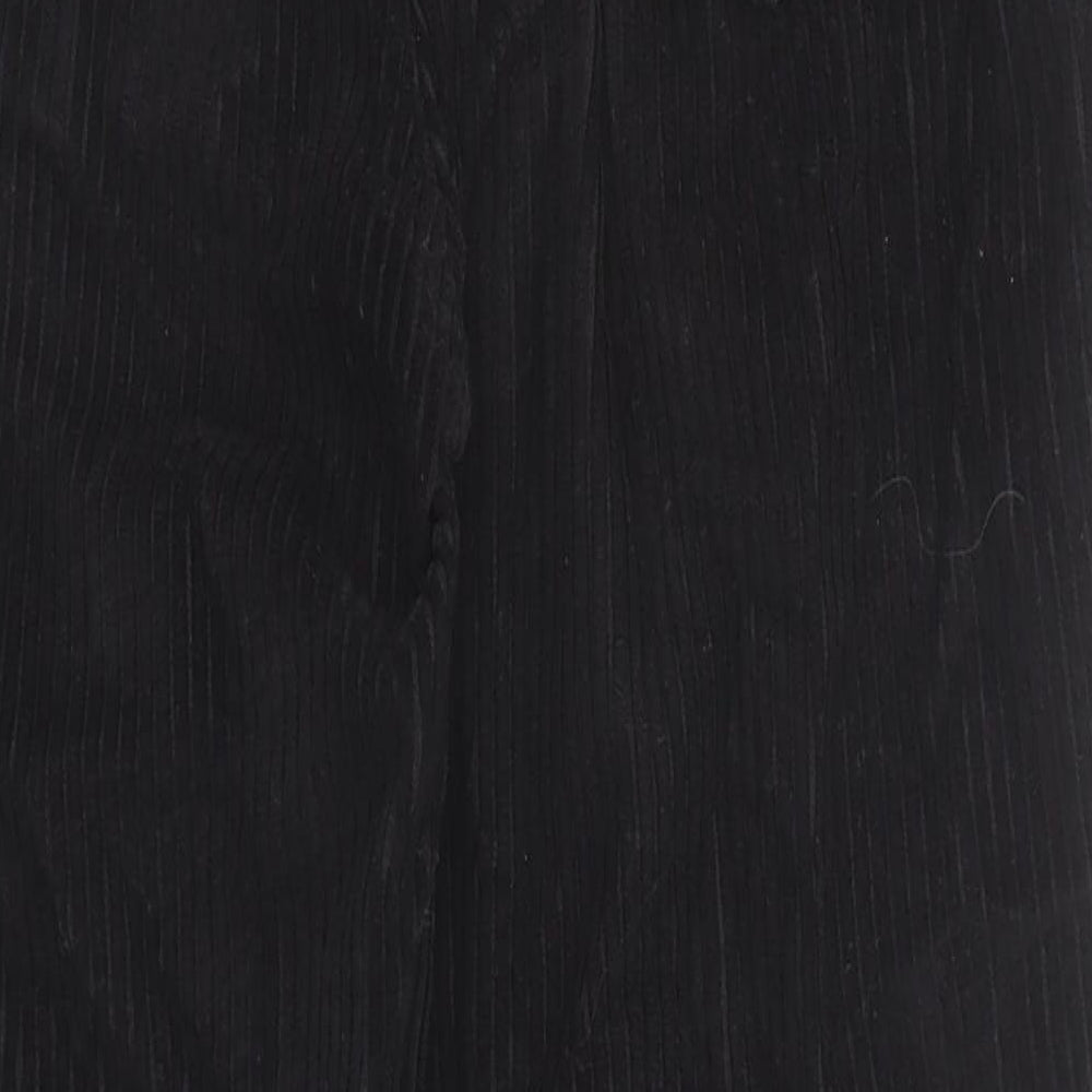 Zara Womens Black Cotton Trousers Size 8 Regular Zip