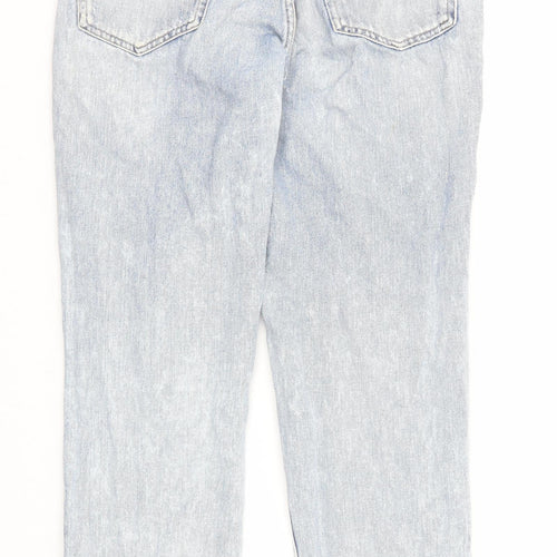 River Island Womens Blue Cotton Mom Jeans Size 8 Regular Zip