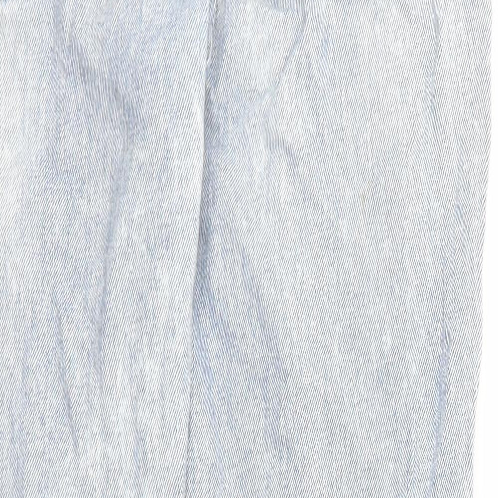 River Island Womens Blue Cotton Mom Jeans Size 8 Regular Zip