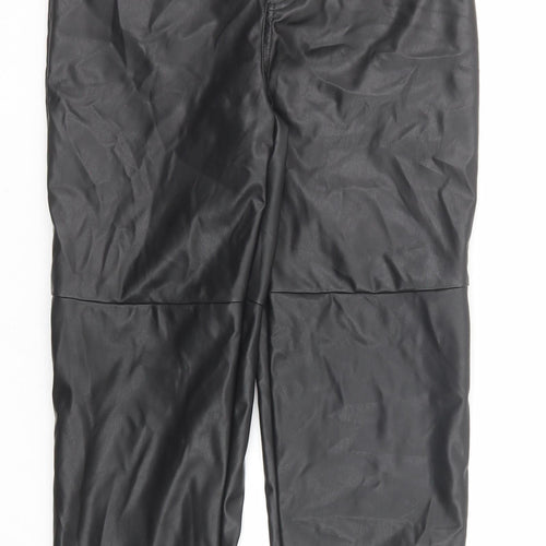 New Look Womens Black Polyester Dress Pants Trousers Size 10 Regular Zip