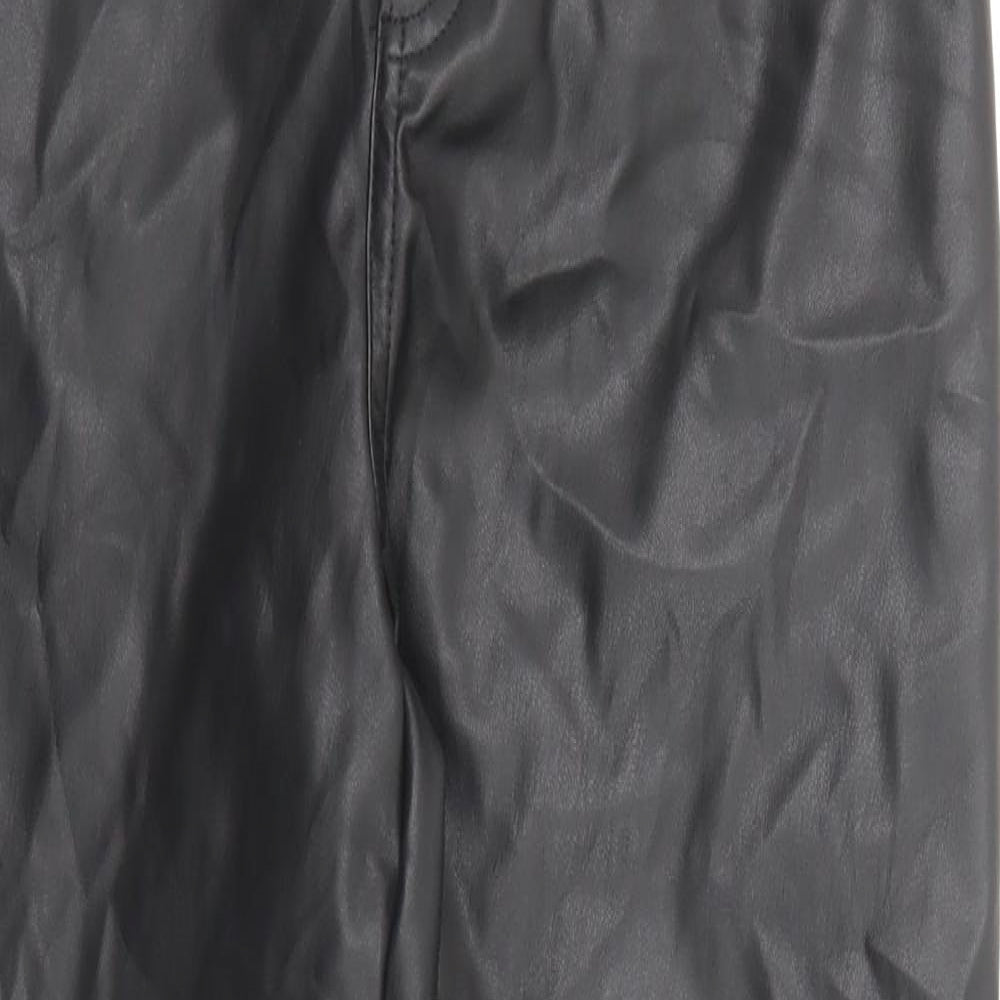 New Look Womens Black Polyester Dress Pants Trousers Size 10 Regular Zip