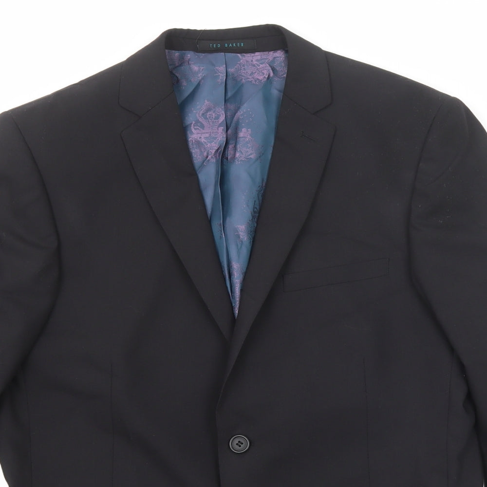 Ted Baker Mens Black Wool Jacket Suit Jacket Size 40 Regular