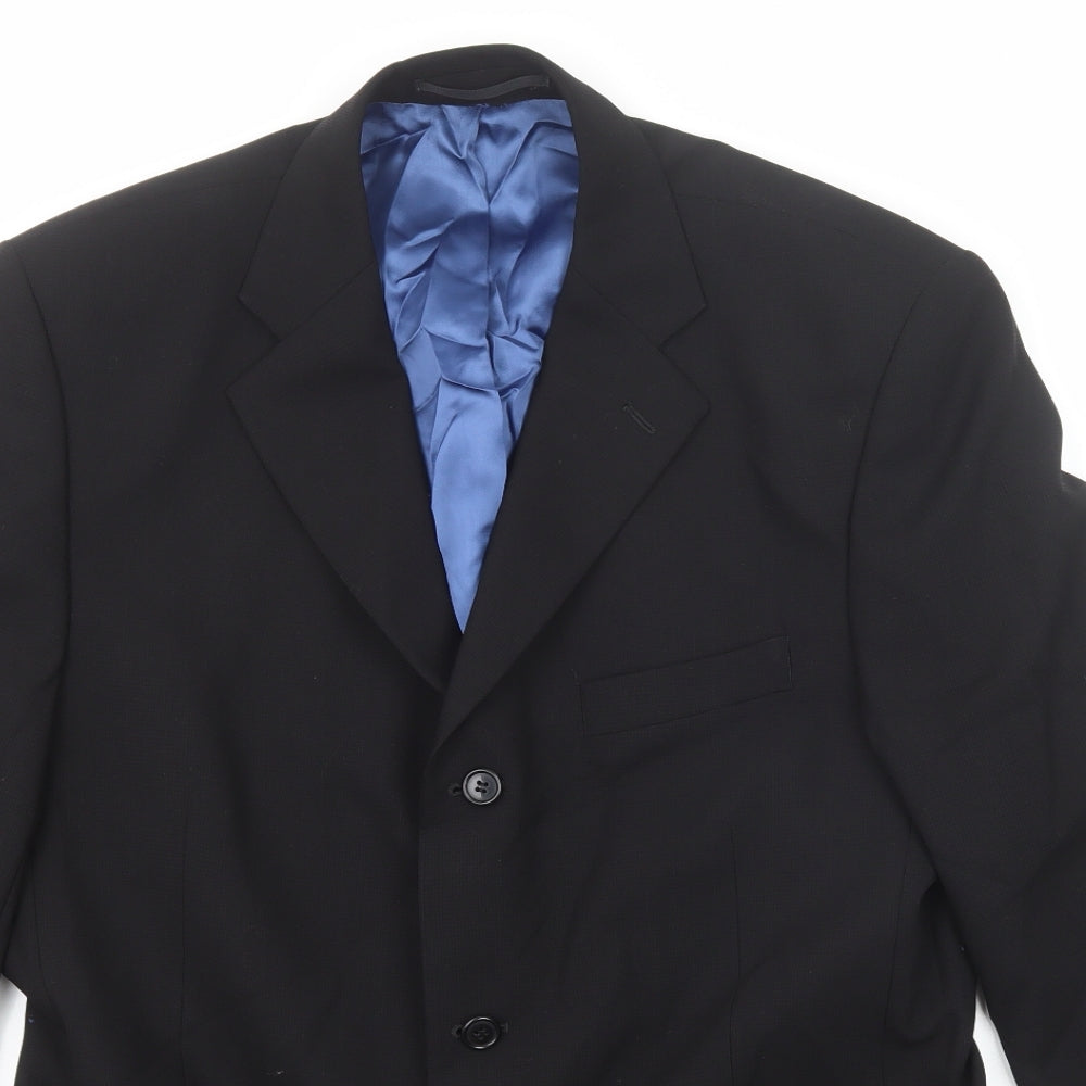 Daniel Hechter Mens Black Wool Jacket Suit Jacket Size 42 Regular