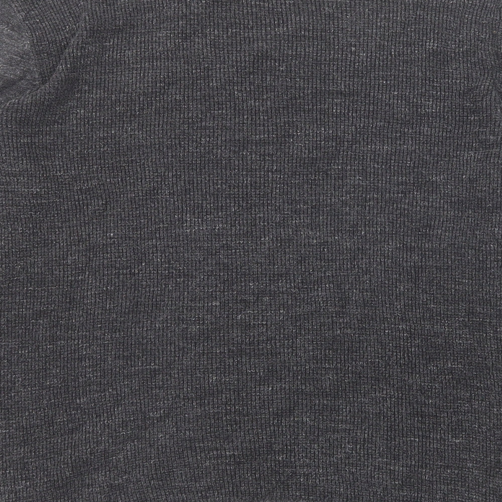 Superdry Mens Grey Crew Neck Cotton Pullover Jumper Size L Long Sleeve